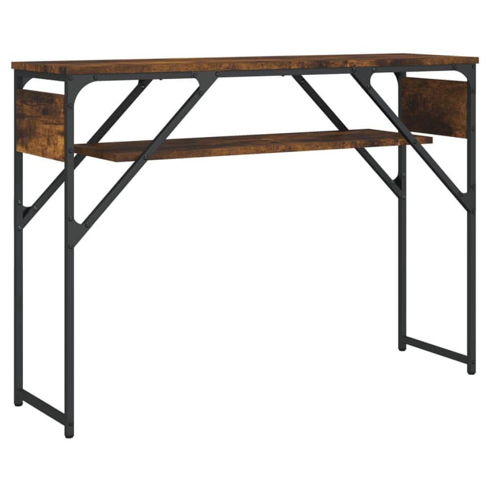 Vidaxl Konzolový stolík s policou dymový dub 105x30x75cm kompoz. drevo